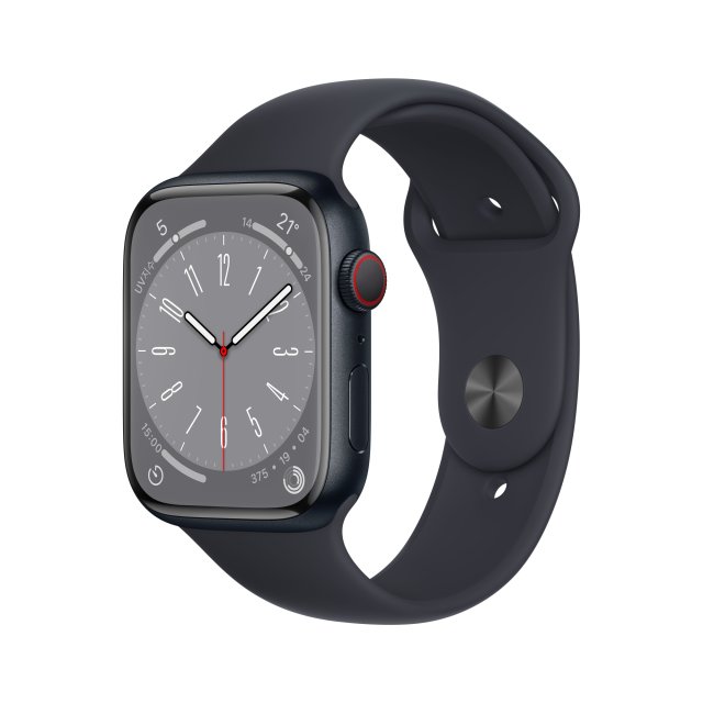 Apple 워치 8 셀룰러 45mm (미드나이트 알루미늄)