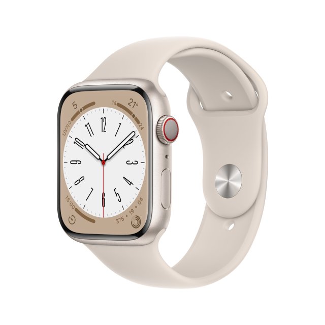 Apple 워치 8 셀룰러 45mm (스타라이트 알루미늄)